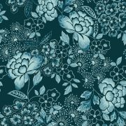 Papier Peint intissé Fleurs Tropicales bleu marine - HAPPY - LUTÈCE - FD26300