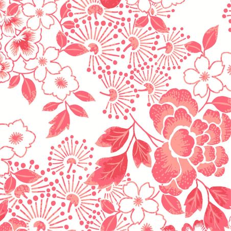 Papier Peint intissé Fleurs Tropicales rose corail - HAPPY - LUTÈCE - FD26301