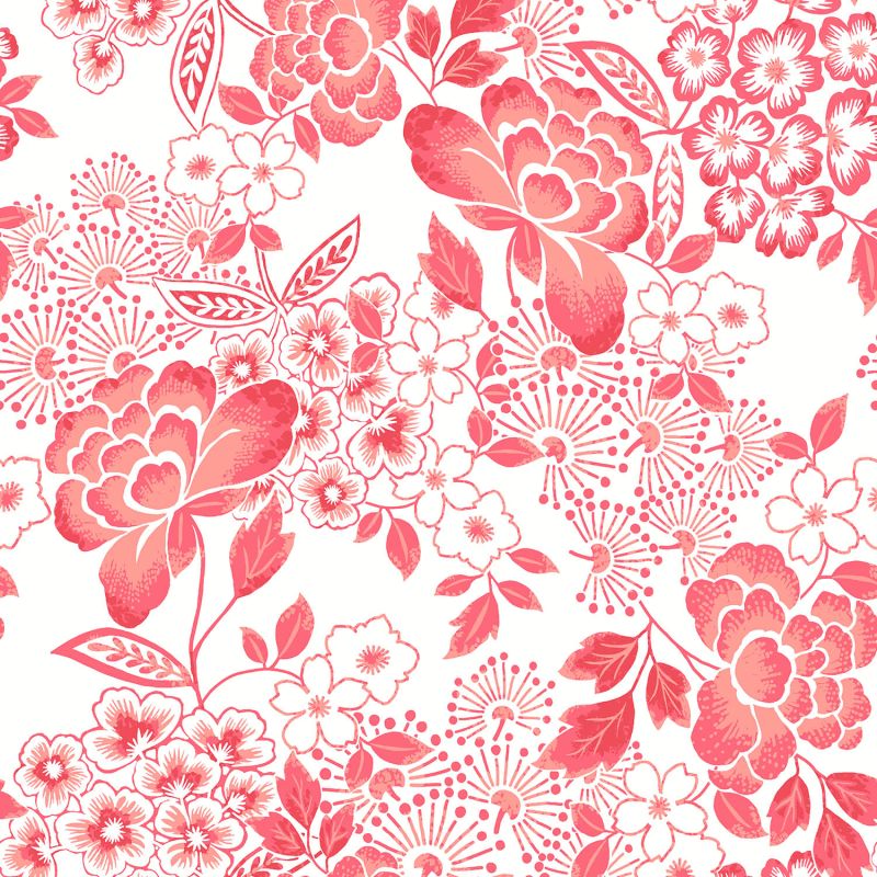 Papier Peint intissé Fleurs Tropicales rose corail - HAPPY - LUTÈCE - FD26301