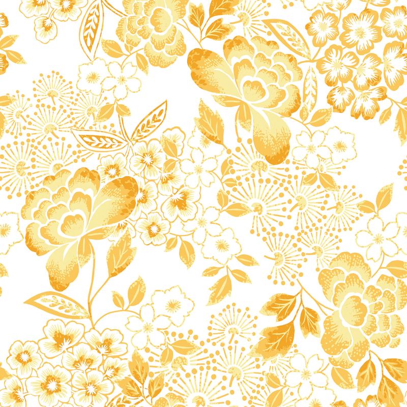 Papier Peint intissé Fleurs Tropicales jaune moutarde - HAPPY - LUTÈCE - FD26302