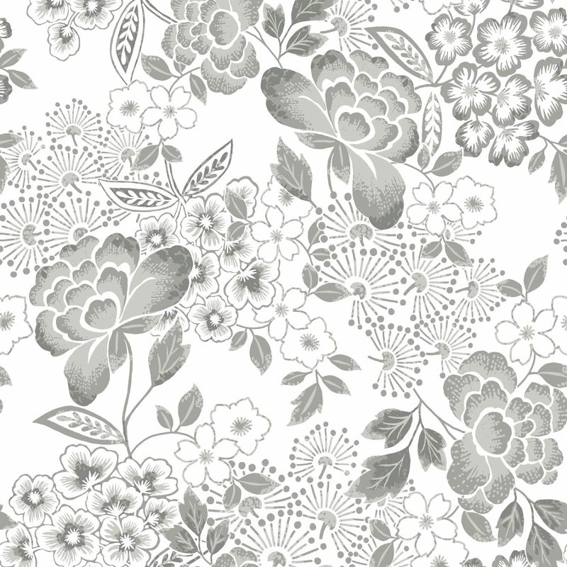 Papier Peint intissé Fleurs Tropicales gris - HAPPY - LUTÈCE - FD26303