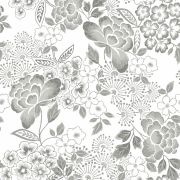 Papier Peint intissé Fleurs Tropicales gris - HAPPY - LUTÈCE - FD26303