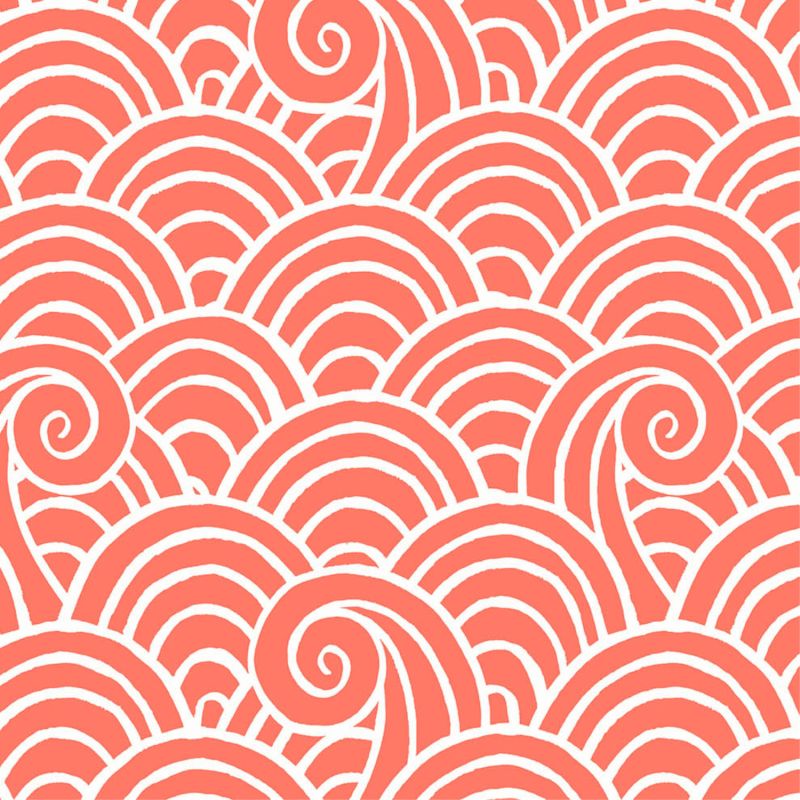 Papier Peint intissé Vagues rose corail - HAPPY - LUTÈCE - FD26306