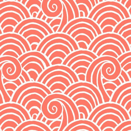 Papier Peint intissé Vagues rose corail - HAPPY - LUTÈCE - FD26306