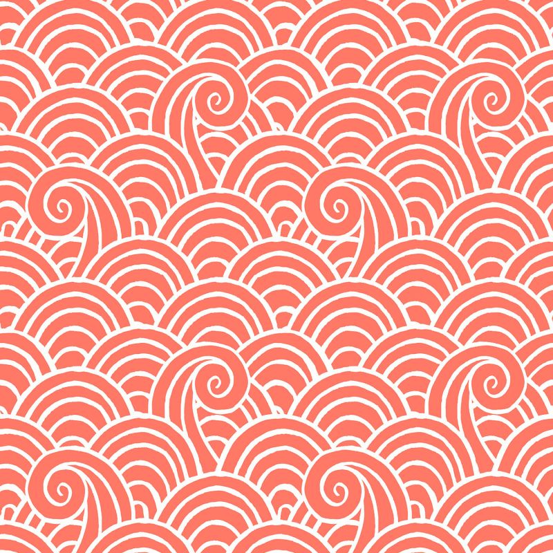 Papier Peint intissé Vagues rose corail - HAPPY - LUTÈCE - FD26306