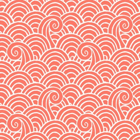 Papier Peint intissé Vagues rose corail - HAPPY - LUTÈCE - FD26306