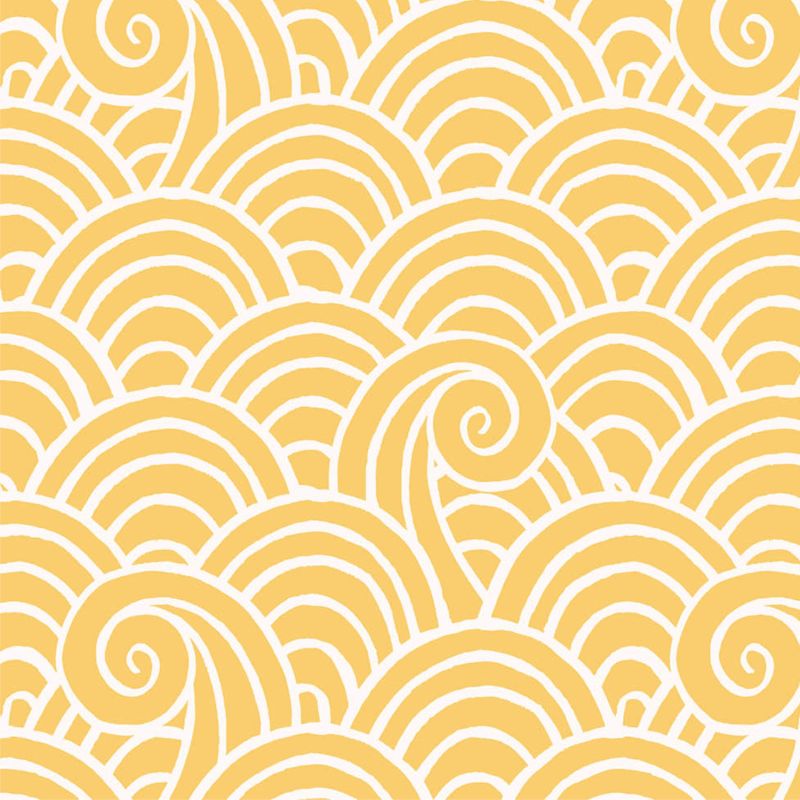 Papier Peint intissé Vagues jaune moutarde - HAPPY - LUTÈCE - FD26307