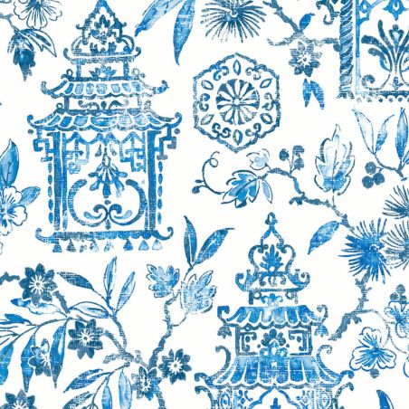 Papier Peint intissé Imprimé Temple bleu - HAPPY - LUTÈCE - FD26310