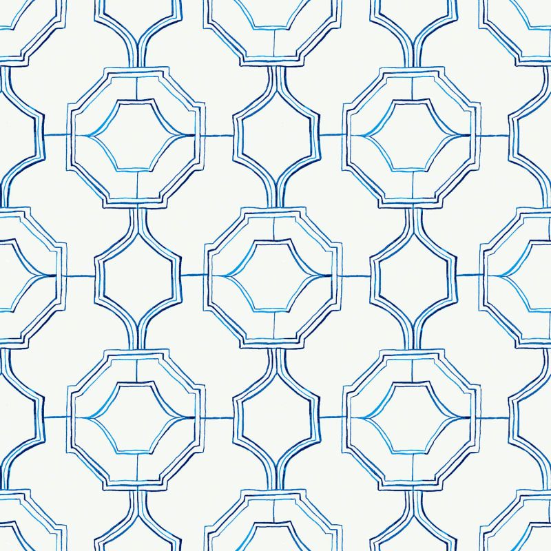 Papier Peint intissé Treillis carreaux bleu - HAPPY - LUTÈCE - FD26314