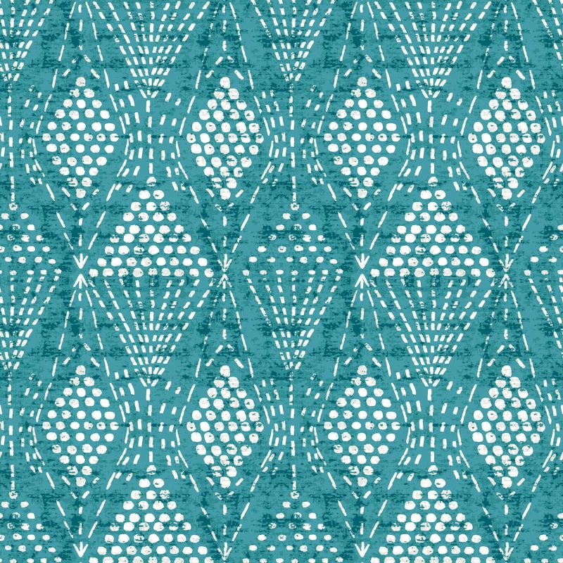 Papier Peint intissé Losange Tampon bleu canard- HAPPY - LUTÈCE - FD26318
