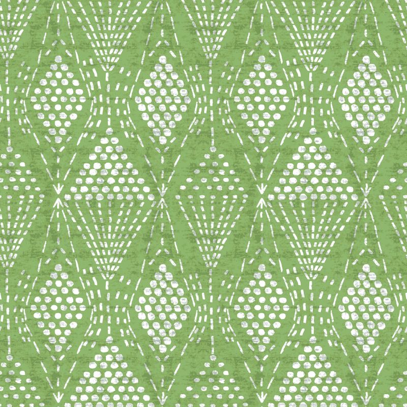 Papier Peint intissé Losange Tampon vert- HAPPY - LUTÈCE - FD26319