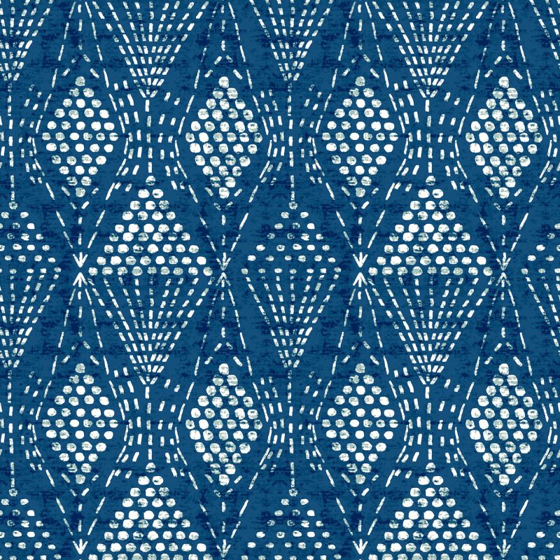 Papier Peint intissé Losange Tampon bleu foncé- HAPPY - LUTÈCE - FD26320