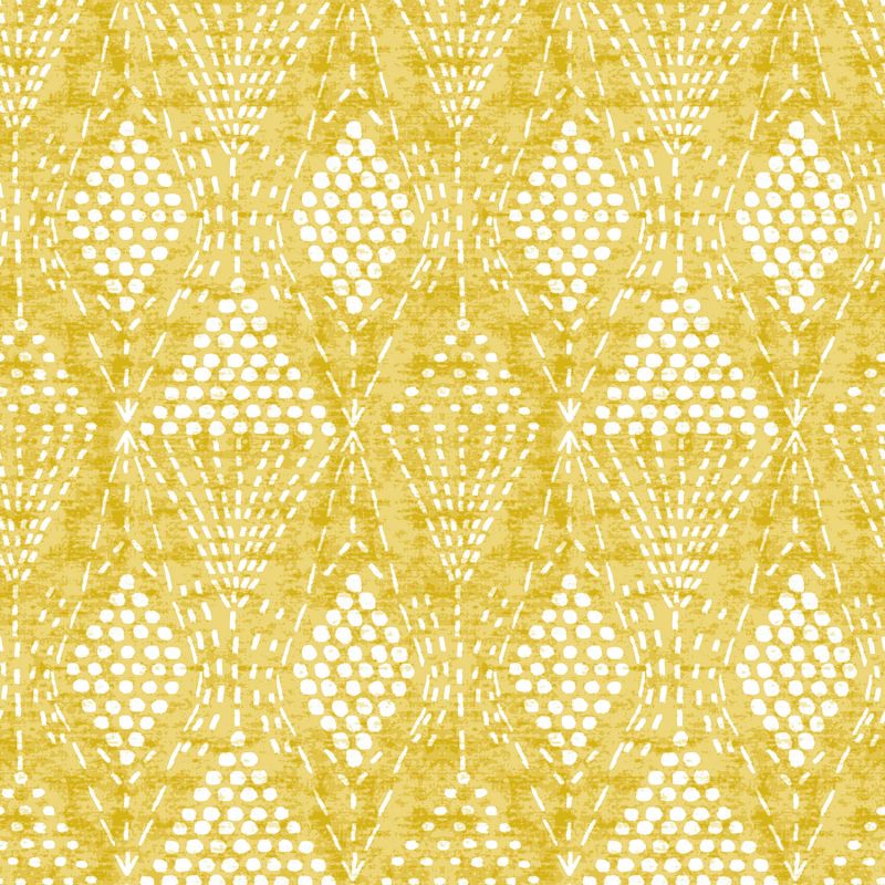 Papier Peint intissé Losange Tampon jaune moutarde- HAPPY - LUTÈCE - FD26321