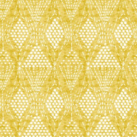 Papier Peint intissé Losange Tampon jaune moutarde- HAPPY - LUTÈCE - FD26321