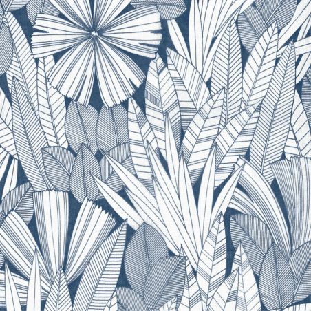 Papier Peint intissé Feuilles Tropicales bleu marine - HAPPY - LUTÈCE - FD26342