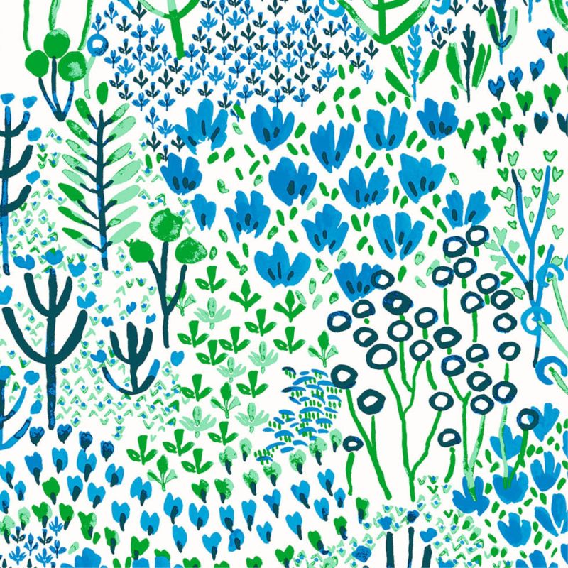 Papier Peint intissé Prairie Naïve bleu Klein - HAPPY - LUTÈCE - FD26350