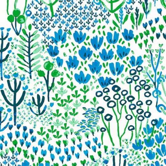 Papier Peint intissé Prairie Naïve bleu Klein - HAPPY - LUTÈCE - FD26350