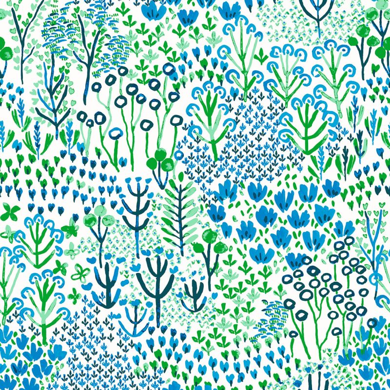 Papier Peint intissé Prairie Naïve bleu Klein - HAPPY - LUTÈCE - FD26350