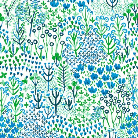 Papier Peint intissé Prairie Naïve bleu Klein - HAPPY - LUTÈCE - FD26350