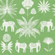 Papier Peint intissé Éléphants Indiens vert - HAPPY - LUTÈCE - FD26435