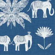 Papier Peint intissé Éléphants Indiens bleu - HAPPY - LUTÈCE - FD26436
