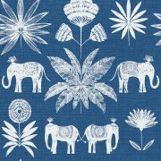 Papier Peint intissé Éléphants Indiens bleu - HAPPY - LUTÈCE - FD26436
