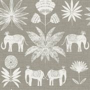 Papier Peint intissé Éléphants Indiens taupe - HAPPY - LUTÈCE - FD26437