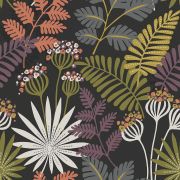 Papier Peint intissé Herbier Tropical Naïf noir - HAPPY - LUTÈCE - FD26447