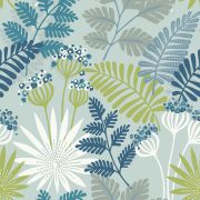 Papier Peint intissé Herbier Tropical Naïf bleu clair - HAPPY - LUTÈCE - FD26450