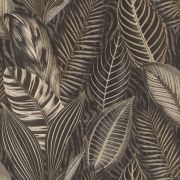 Papier peint intissé Camouflage Tropical noir et or - African Queen - Rasch - 751833