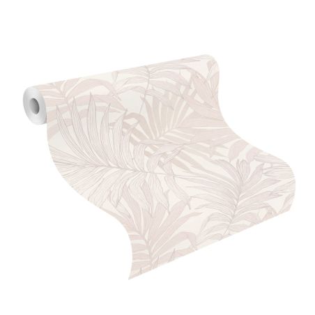 Papier peint intissé Aréca rose pastel - Bambino XIX - Rasch - 252668