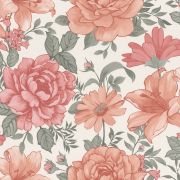 Papier peint intissé Bouquet rose et vert - Bambino XIX - Rasch - 252422