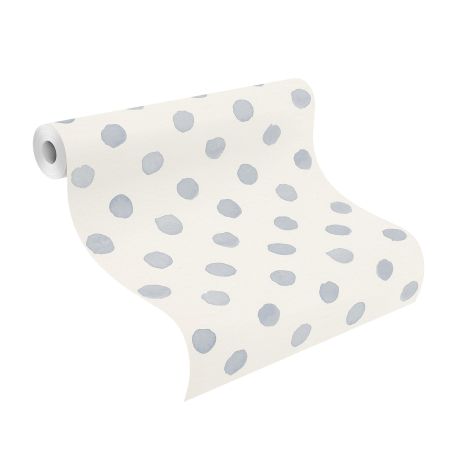 Papier peint intissé Pois Aquarelle bleu clair - Bambino XIX - Rasch - 252033