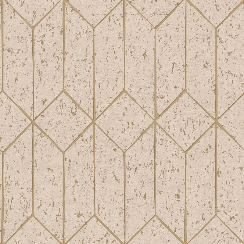 Papier peint intissé Hayden Géométrique beige doré - Harry - Lutèce - DL26702