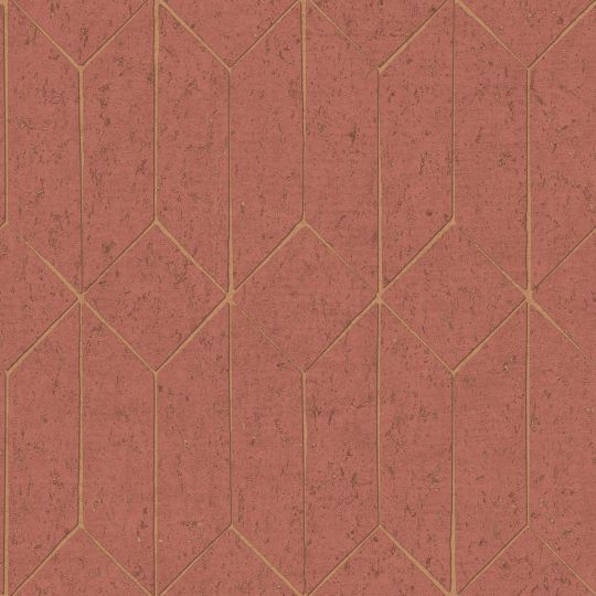 Papier peint intissé Hayden Géométrique terracotta doré - Harry - Lutèce - DL26703