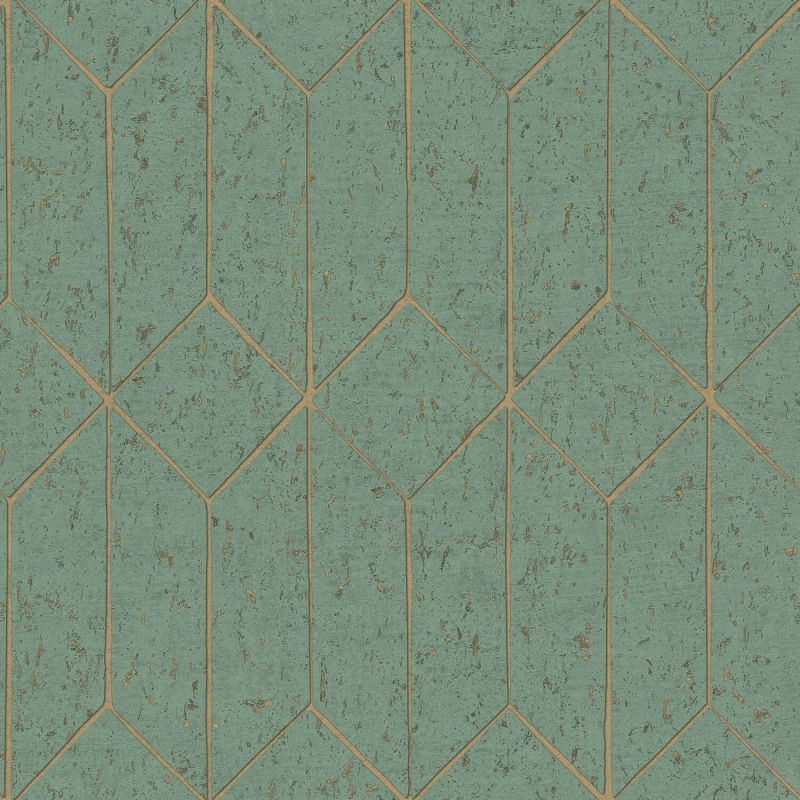 Papier peint intissé Hayden Géométrique vert sauge doré - Harry - Lutèce - DL26704