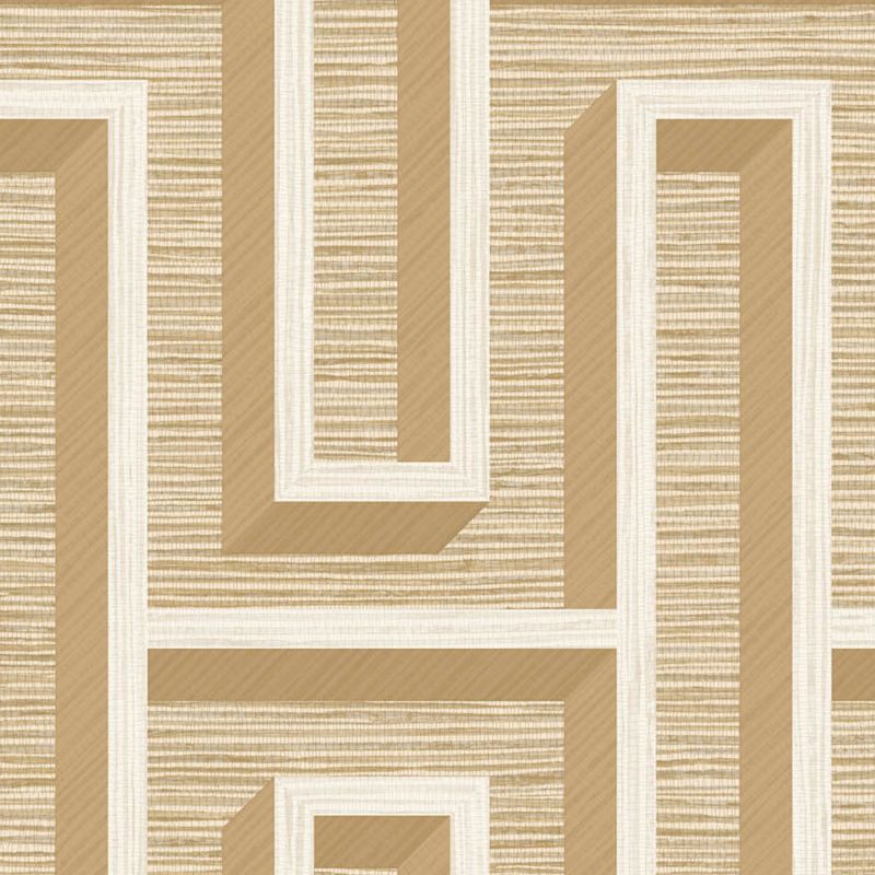 Papier peint intissé Henley Labyrinthe beige doré - Harry - Lutèce - DL26721