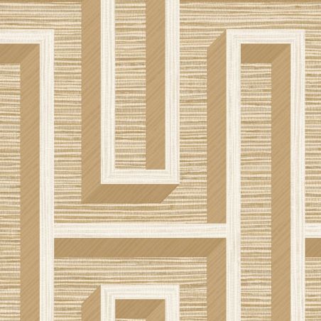 Papier peint intissé Henley Labyrinthe beige doré - Harry - Lutèce - DL26721