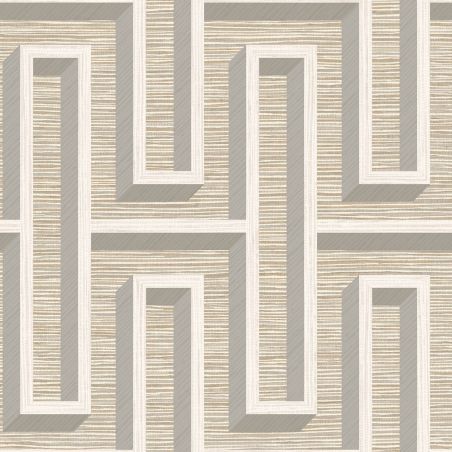 Papier peint intissé Henley Labyrinthe beige et gris - Harry - Lutèce - DL26725