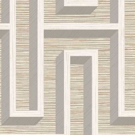 Papier peint intissé Henley Labyrinthe beige et gris - Harry - Lutèce - DL26725