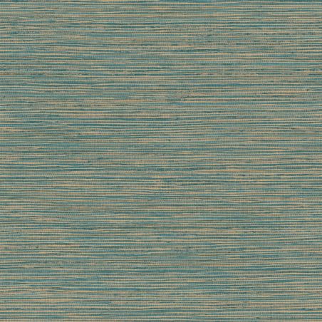 Papier peint intissé Alton effet paille bleu canard et or - Harry - Lutèce - DL26717