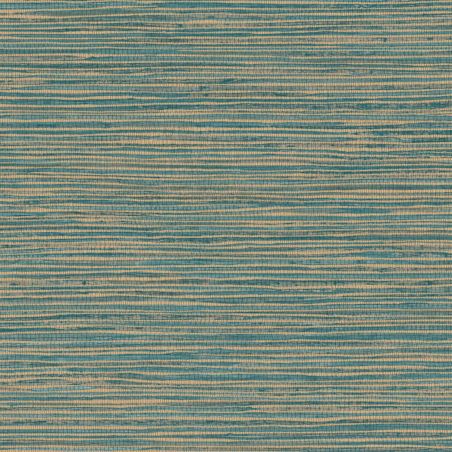 Papier peint intissé Alton effet paille bleu canard et or - Harry - Lutèce - DL26717
