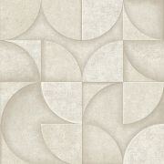 Papier peint intissé Addison cercle minéral beige et argent - Harry - Lutèce - DL26747