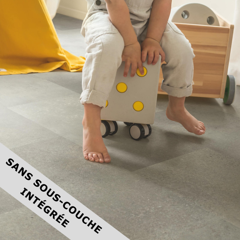 Dalle PVC clipsable - Roche bétonnée - AVSTT40234 - Oro Base - Alpha Vinyl - QUICK STEP (SANS SOUS-COUCHE INTÉGRÉE)