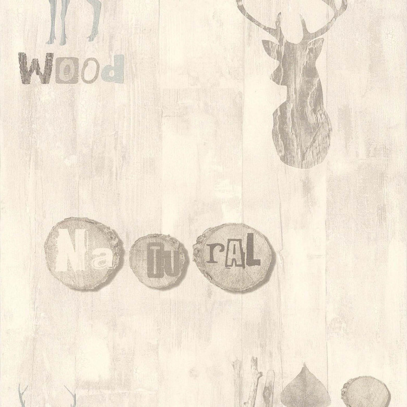 Papier peint vinyle expansé sur intissé Wood Stag beige - Lutèce - 51145201