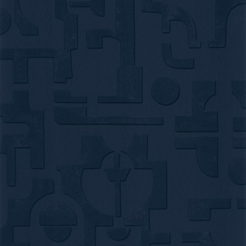 Papier peint intissé Empreintes bleu encre - Abaca - Lutèce - 51232501
