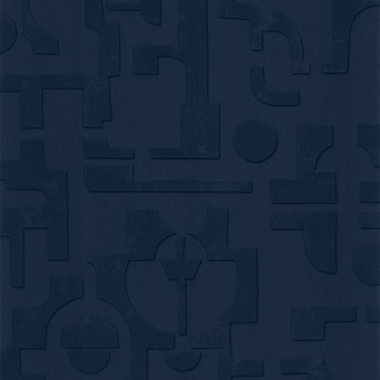 Papier peint intissé Empreintes bleu encre - Abaca - Lutèce - 51232501