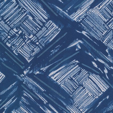 Papier peint intissé Boho Tissage bleu denim - Abaca - Lutèce - 51232601