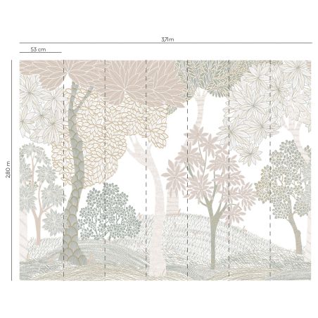 Panoramique intissé Forêt Enchantée sauge beige - Dolce Vita - Lutèce - 56230207