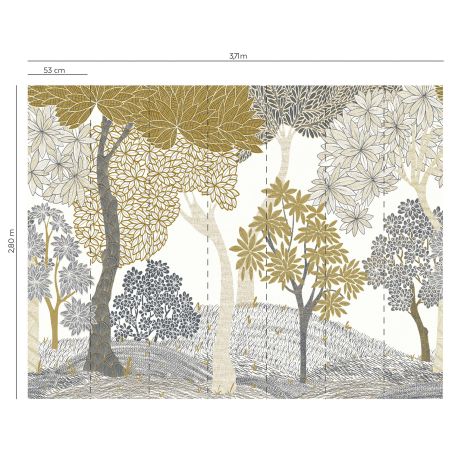 Panoramique intissé Forêt Enchantée jaune gris - Dolce Vita - Lutèce - 56230202